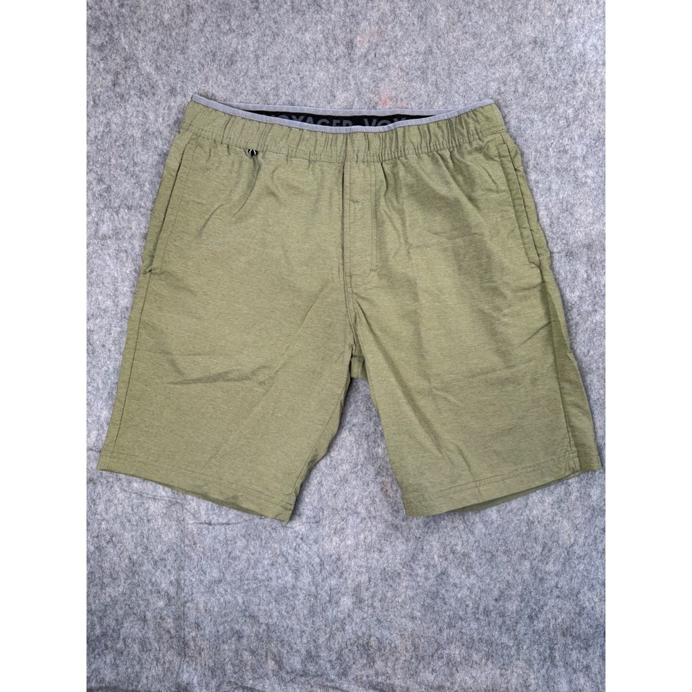 Voyager Shorts Men Medium Green Polyester Spandex Athletic Hiking Casual Outdoor